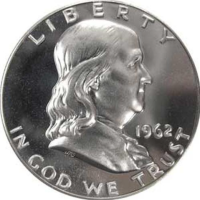 P Silver Proof Franklin Half Dollar